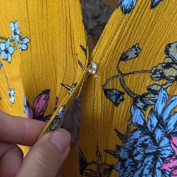 Yellow Ruffled Wrap Sundress with Puff Sleeves - Picture 8 of 15